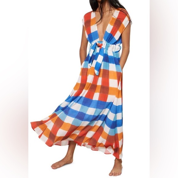 Mara Hoffman Dresses & Skirts - NWOT Mara Hoffman Swim Katinka Weave Colorful Plaid Maximalist Maxi Dress Sz S